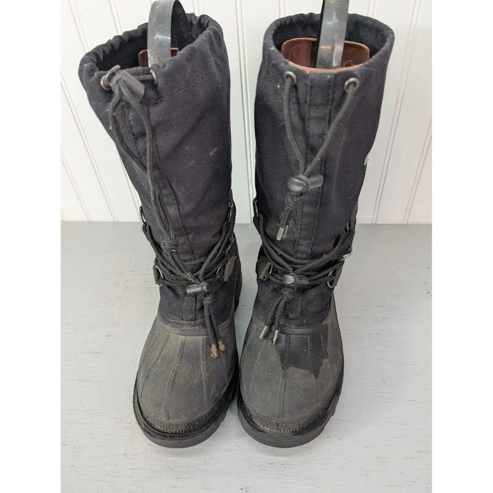 Kamik Canada Black Snow Boots Boys Youth Size 7 Winter Waterproof Insulated Warm